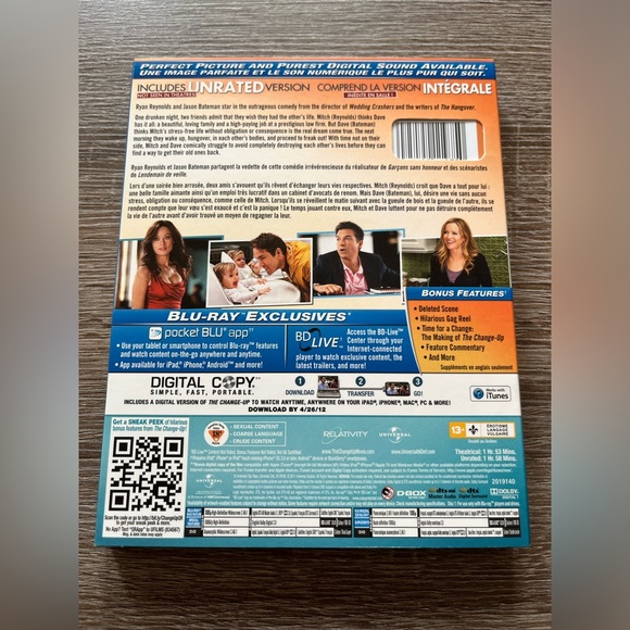 📀 3/$15 or 4/$20 📀 The Change Up Bluray - Picture 2 of 3